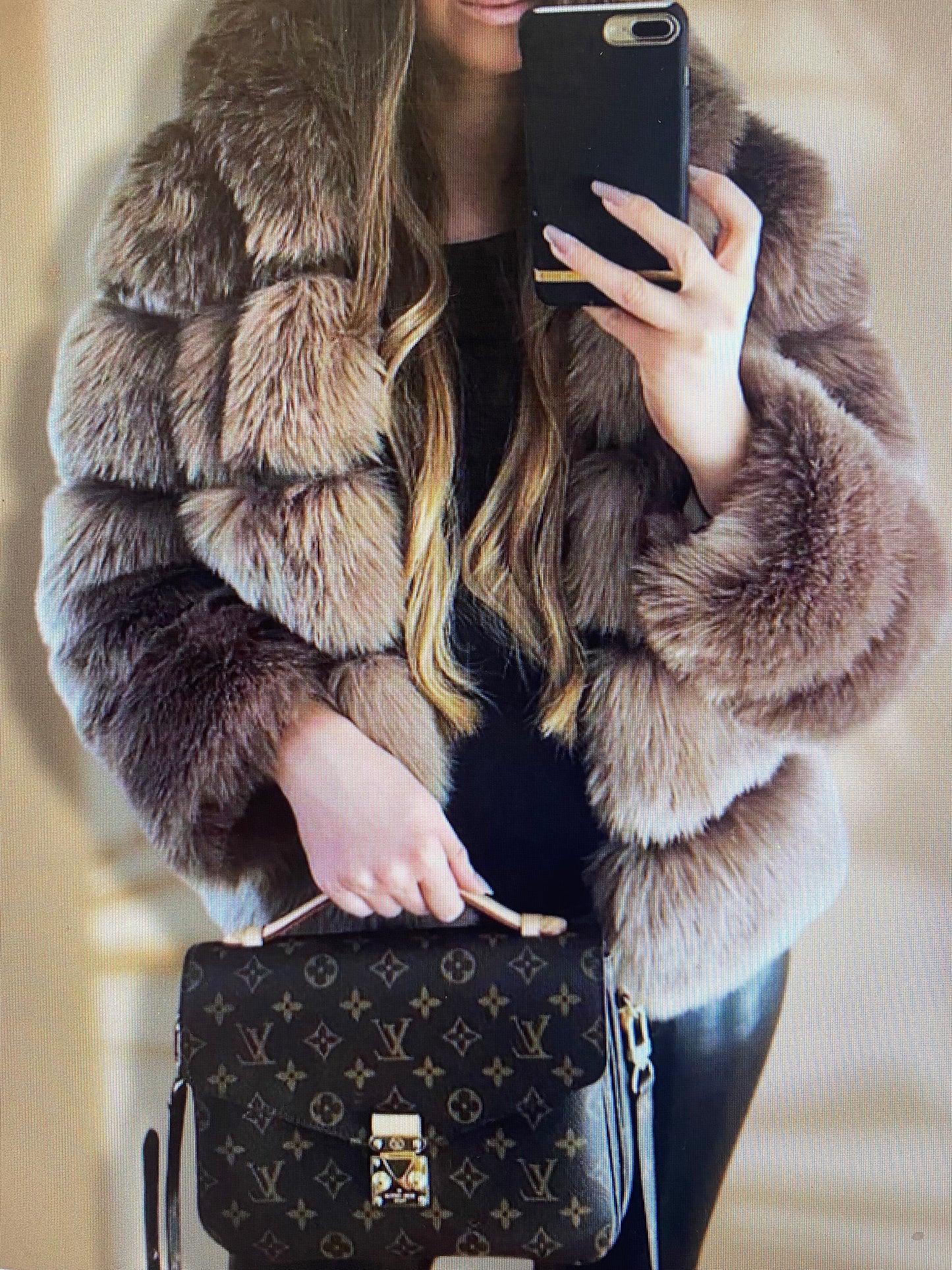 Hooded Cropped Faux Fur Coat Jacket