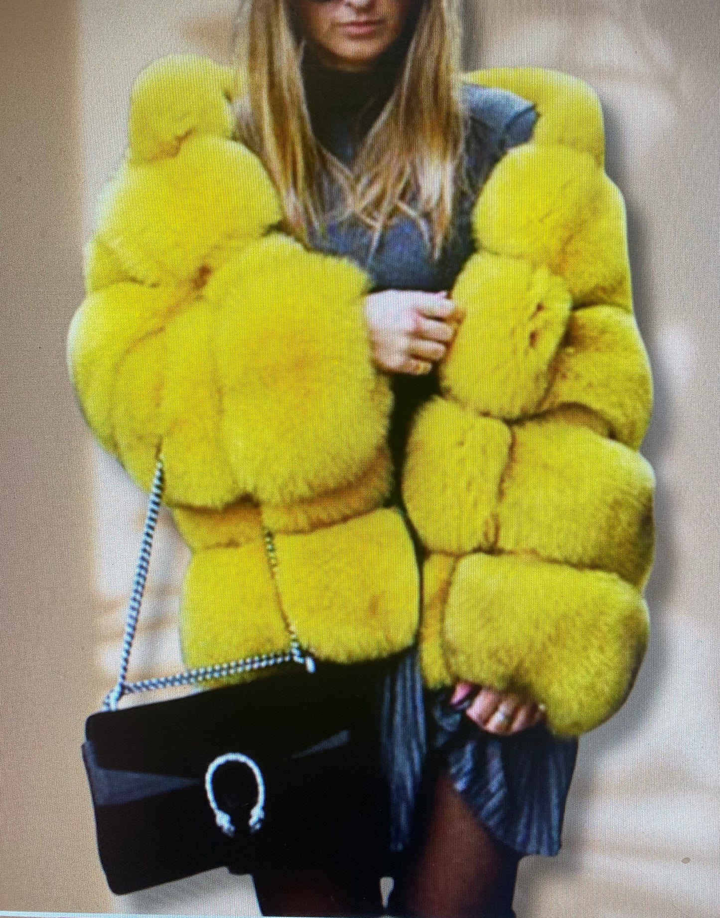 Hooded Cropped Faux Fur Coat Jacket