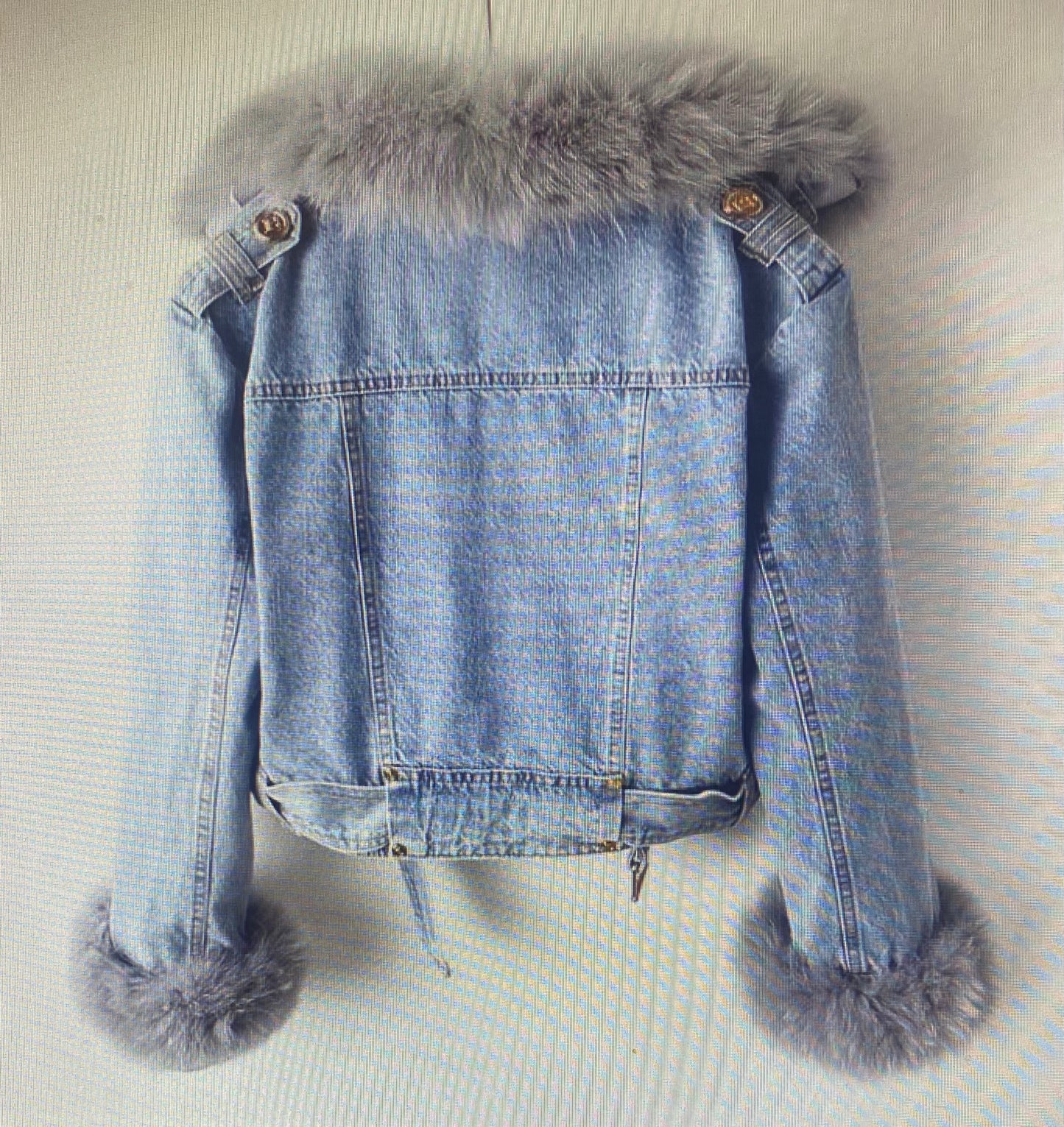 Women’s Detachable Faux Fur Lining Denim Jacket