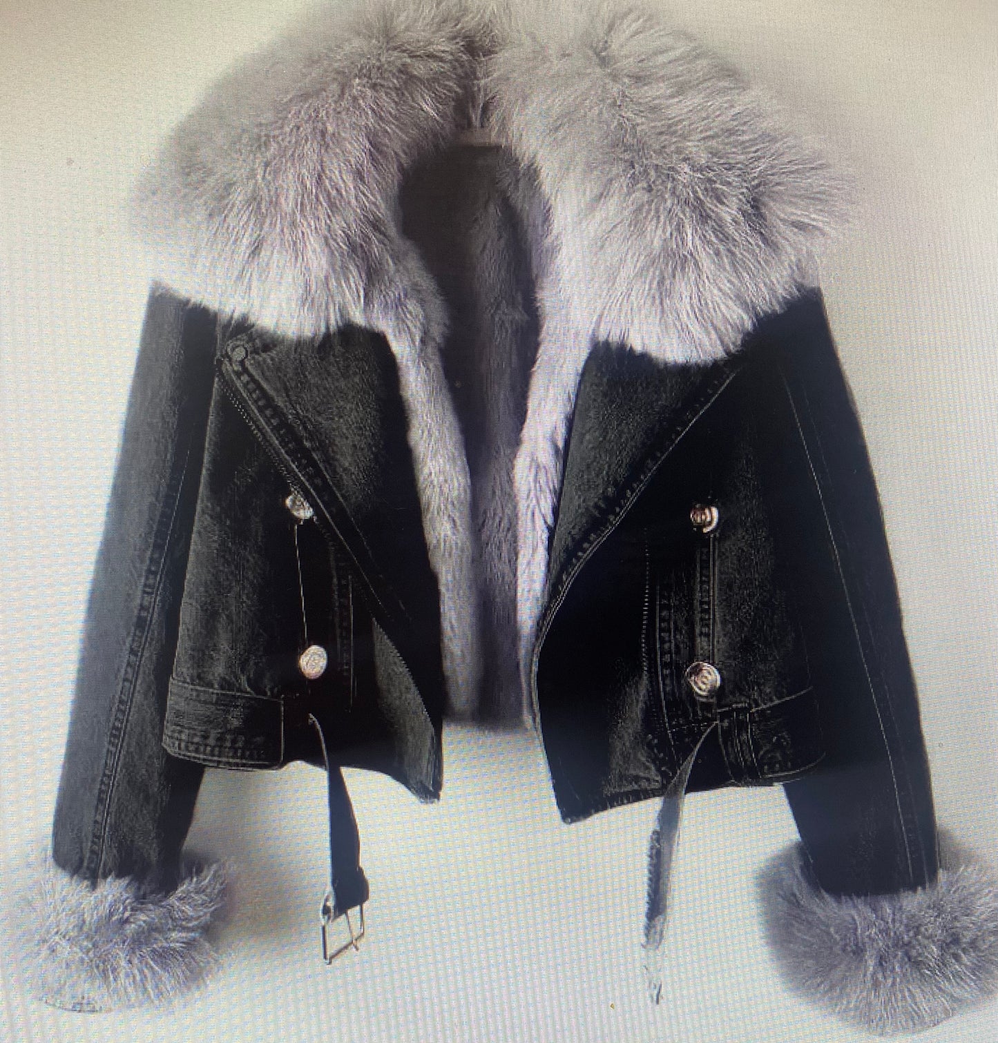 Women’s Detachable Faux Fur Lining Denim Jacket