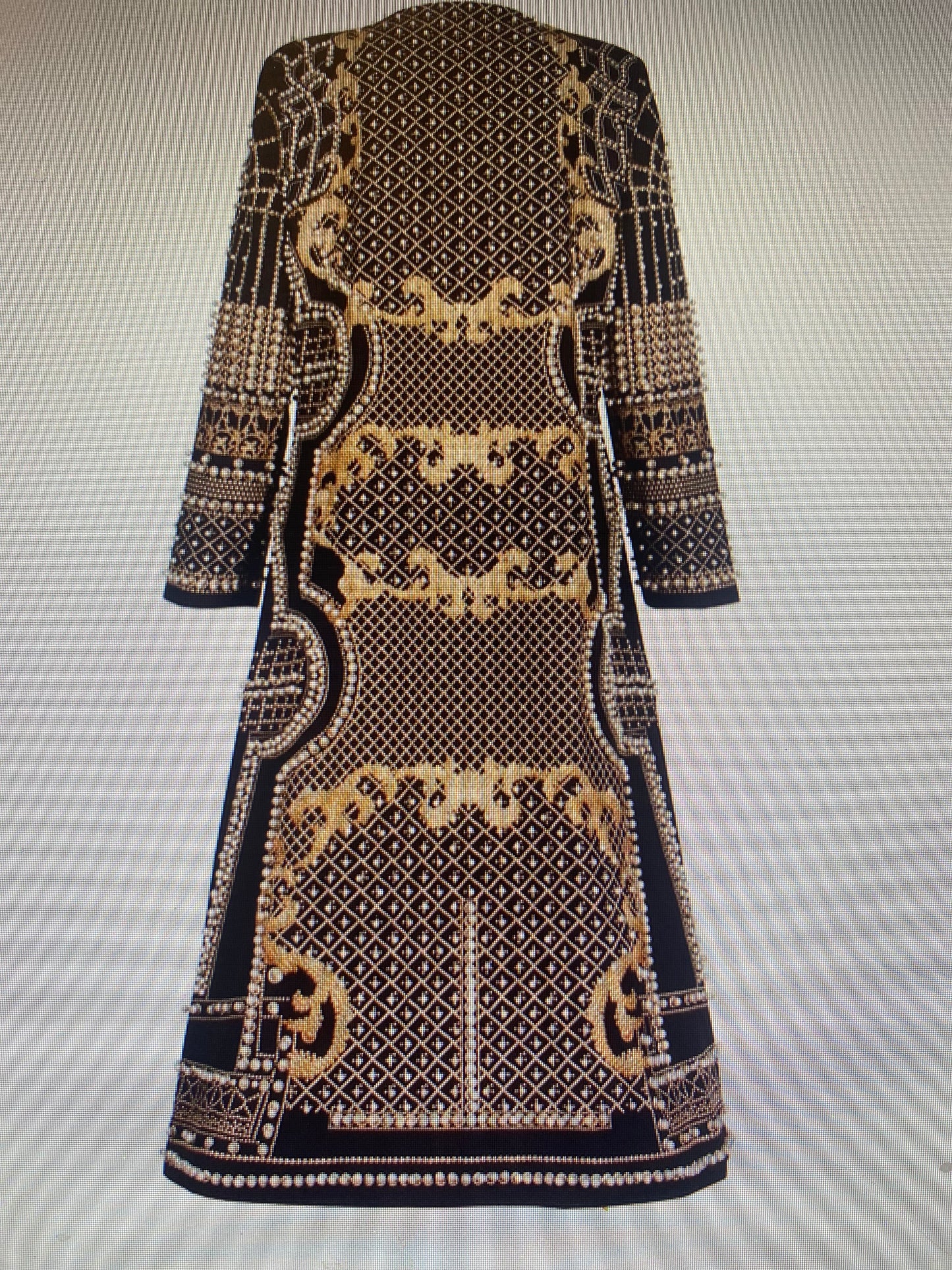 Beaded V-Neck Long-Sleeve Trench Coat for Women